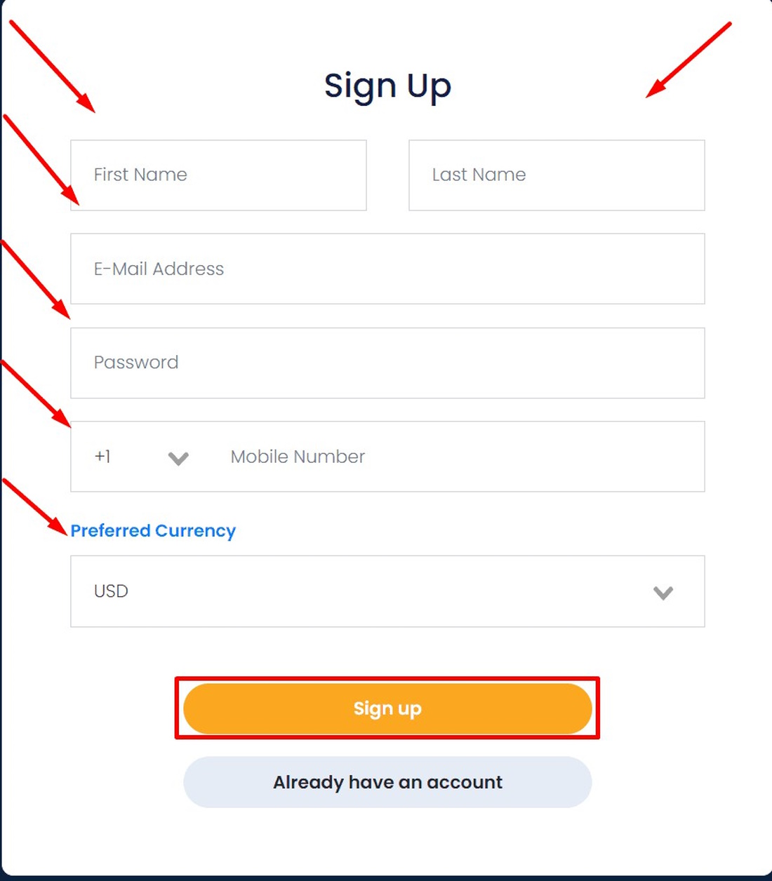 account registration
